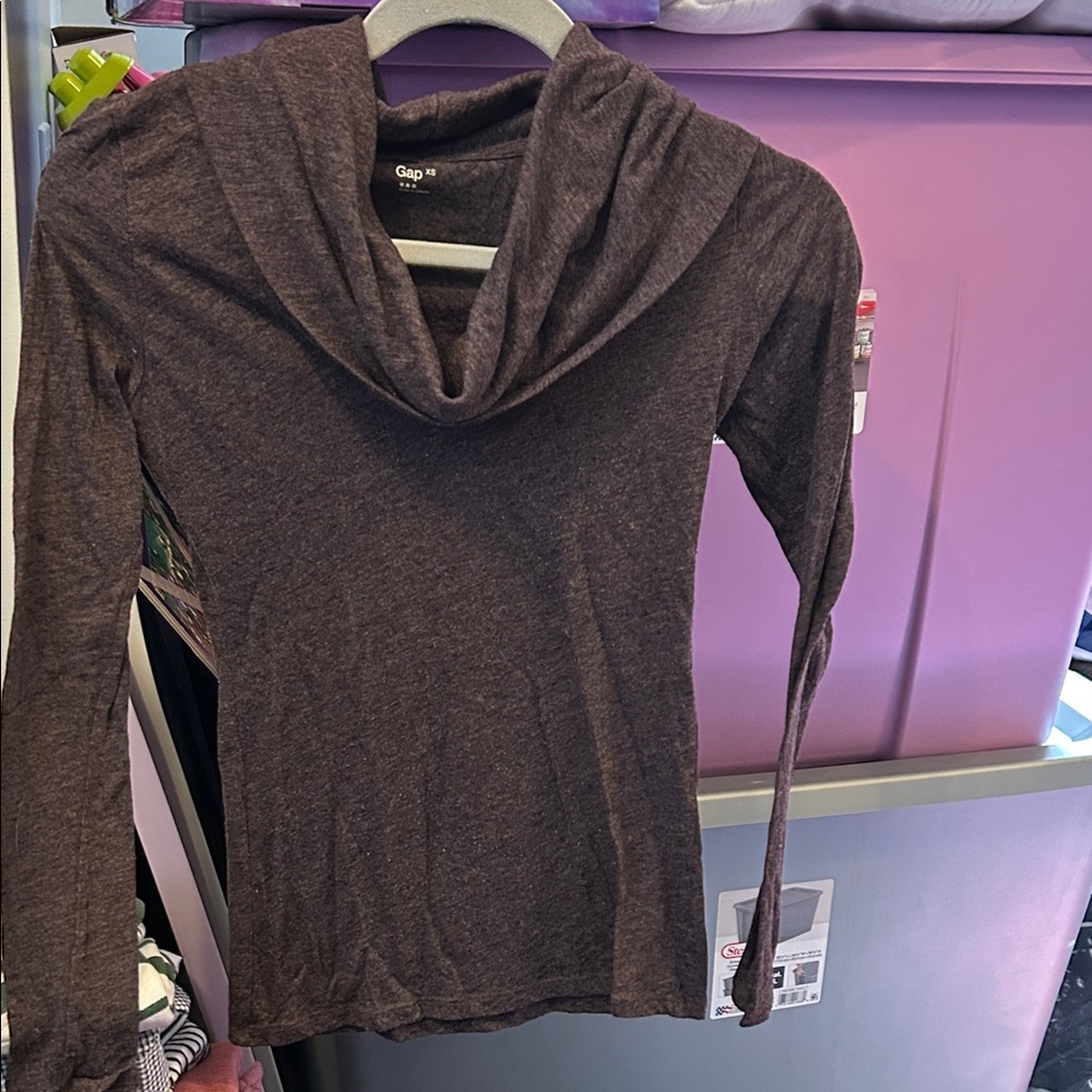 GAP Purple Cowl Neck Long Sleeve Top
